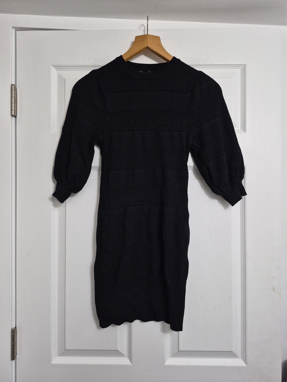 Revamped Black Puff Sleeve Mini Dress